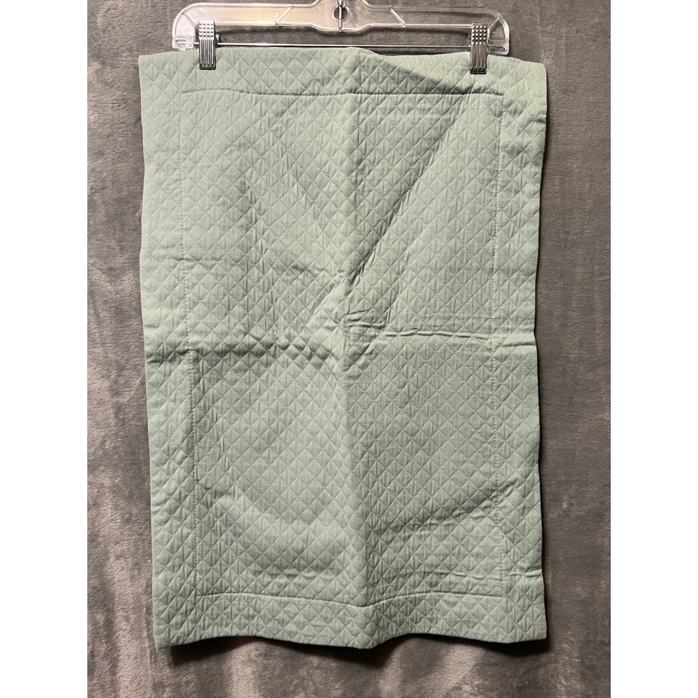 Restoration Hardware Set 2 Quilted Pillow Shams Sage Green Cotton 17x25